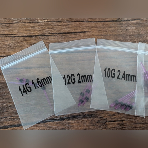 Pink Acrylic Silicone Ear Stretching Gauge Kit 14G to 4G 30 Pieces - Picture 3 of 5